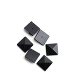 Black Onyx Square Faceted Back Half Drilled AAA Grade Both Side Polished Size 15 mm 20 Pcs Weight 188 Cts