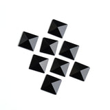 Black Onyx Square Faceted Back Half Drilled AAA Grade Both Side Polished Size 15 mm 20 Pcs Weight 125 Cts