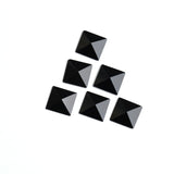 Black Onyx Square Faceted Back Half Drilled AAA Grade Both Side Polished Size 15 mm 20 Pcs Weight 125 Cts