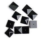 Black Onyx Square Faceted Back Half Drilled AAA Grade Both Side Polished Size 15 mm 20 Pcs Weight 170 Cts
