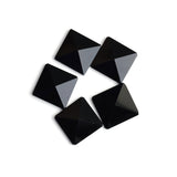 Black Onyx Square Faceted Back Half Drilled AAA Grade Both Side Polished Size 18 mm 10 Pcs Weight 174 Cts