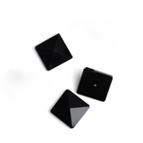 Black Onyx Square Faceted Back Half Drilled AAA Grade Both Side Polished Size 18 mm 10 Pcs Weight 174 Cts