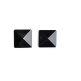 Black Onyx Square Faceted Back Half Drilled AAA Grade Both Side Polished Size 20 mm 10 Pcs Weight 150 Cts
