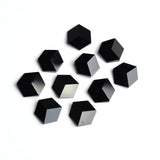 Black Onyx Hexagon Faceted Back Half Drilled AAA Grade Both Side Polished Size 15 mm 20 Pcs Weight 156 Cts