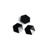 Black Onyx Hexagon Faceted Back Half Drilled AAA Grade Both Side Polished Size 20 mm 20 Pcs Weight 261 Cts