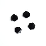 Black Onyx Hexagon Faceted Back Half Drilled AAA Grade Both Side Polished Size 15 mm 20 Pcs Weight 201 Cts