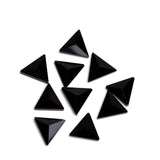 Black Onyx Triangle Faceted Back Half Drilled AAA Grade Both Side Polished Size 15 mm 30 Pcs Weight 176 Cts