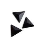 Black Onyx Triangle Faceted Back Half Drilled AAA Grade Both Side Polished Size 19-21 mm 20 Pcs Weight 193 Cts