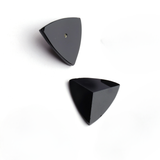 Black Onyx Triangle Faceted Back Half Drilled AAA Grade Both Side Polished Size 15 mm 20 Pcs Weight 121 Cts