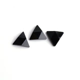 Black Onyx Triangle Faceted Back Half Drilled AAA Grade Both Side Polished Size 15 mm 30 Pcs Weight 190 Cts