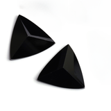 Black Onyx Triangle Faceted Back Half Drilled AAA Grade Both Side Polished Size 20 mm 20 Pcs Weight 236 Cts