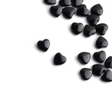 Black Onyx Double Buff Heart AAA Grade Both Side Polished Size 8 mm Lot Of 75 Pcs Weight 133 Cts