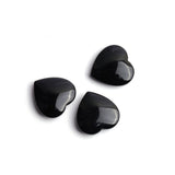 Black Onyx Double Buff Heart Top Half Drilled AAA Grade Both Side Polished Size 18x18x6 mm Lot Of 25 Pcs Weight 288 Cts