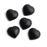 Black Onyx Fancy Heart Side Drilled AAA Grade Both Side Polished Size 20 mm 5 Pcs Weight 91 Cts