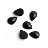 Black Onyx Pear Cabochon AAA Grade Both Side Polished Size 12x16x5 mm Lot Of 35 Pcs Weight 241 Cts