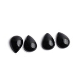 Black Onyx Pear Cabochon AAA Grade Both Side Polished Size 12x16x5 mm Lot Of 35 Pcs Weight 241 Cts