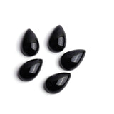 Black Onyx Pear Cabochon AAA Grade Both Side Polished Size 15x24x8 mm 10 Pcs Weight 187 Cts