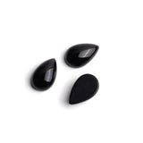 Black Onyx Pear Cabochon AAA Grade Both Side Polished Size 15x24x8 mm 10 Pcs Weight 187 Cts