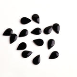 Black Onyx Pear Flat Top Straight Side (FTSS) AAA Grade Both Side Polished Size 6x9 mm 100 Pcs Weight 86 Cts