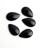 Black Onyx Pear Straight Side Buff Top (SBBT) AAA Grade Both Side Polished Size 14x22x4 mm 20 Pcs Weight 171 Cts