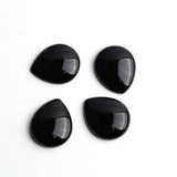 Black Onyx Pear Straight Side Buff Top (SBBT) AAA Grade Both Side Polished Size 17x22x5 mm 15 Pcs Weight 198 Cts