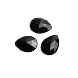 Black Onyx Pear Faceted AAA Grade Flat Back Size 16x22 mm 15 Pcs Weight 167 Cts