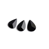 Black Onyx Pear Faceted Back Half Drilled AAA Grade Both Side Polished Size 13x18 mm 20 Pcs Weight 103 Cts