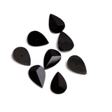 Black Onyx Pear Faceted Back Half Drilled AAA Grade Both Side Polished Size 13x18 mm 20 Pcs Weight 103 Cts