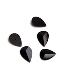 Black Onyx Pear Faceted Back Half Drilled AAA Grade Both Side Polished Size 13x18 mm 20 Pcs Weight 103 Cts