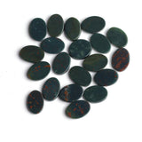 Bloodstone Oval Flat Top Straight Side (FTSS) Both Side Polished AAA Grade Size 10x14 MM 20 Pcs Weight 71 Cts