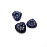 Natural Blue Sapphire Heart Carving AAA Grade 1 Set Of 3 Pcs Weight 29.90 Cts