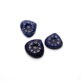 Natural Blue Sapphire Heart Carving AAA Grade 1 Set Of 3 Pcs Weight 29.90 Cts