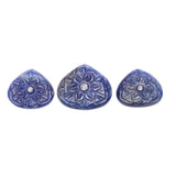 Natural Blue Sapphire Heart Carving AAA Grade 1 Set Of 3 Pcs Weight 33.80 Cts