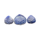 Natural Blue Sapphire Heart Carving AAA Grade 1 Set Of 3 Pcs Weight 38.70 Cts