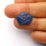 Natural Blue Sapphire Fancy Carving AAA Grade 1 Pcs Weight 14.90 Cts