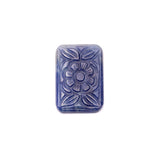 Natural Blue Sapphire Rectangle Carving AAA Grade 1 Pcs Weight 34.50 Cts