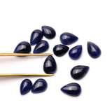 Natural Blue Sapphire Pear Cabochon AAA Grade Both Side Polished Free Size Lot Of 13 Pcs Weight 56.35 Cts