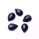 Natural Blue Sapphire Pear Cabochon AAA Grade Both Side Polished Free Size Lot Of 5 Pcs Weight 80.30 Cts