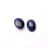 Natural Blue Sapphire Oval Cabochon AAA Grade Both Side Polished Free Size Lot Of 2 Pcs Weight 44.95 Cts