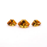 Citrine Fancy Shape Concave Cut Both Side Polished AAA Grade 1 Set Of 3 Pcs Weight 19.20 Cts