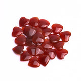 Carnelian Heart Double Buff Top Half Drilled Both Side Polished AAA Grade Size 15x15 MM 25 Pcs Weight 181 Cts