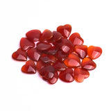 Carnelian Heart Double Buff Top Half Drilled Both Side Polished AAA Grade Size 15x15 MM 25 Pcs Weight 181 Cts