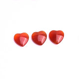 Carnelian Heart Double Buff Top Half Drilled Both Side Polished AA Grade Size 15x15 MM 25 Pcs Weight 179 Cts