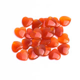 Carnelian Heart Double Buff Top Half Drilled Both Side Polished AA Grade Size 15x15 MM 25 Pcs Weight 183 Cts