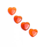 Carnelian Heart Double Buff Top Half Drilled Both Side Polished AA Grade Size 15x15 MM 25 Pcs Weight 183 Cts