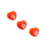 Carnelian Heart Double Buff Top Half Drilled Both Side Polished AA Grade Size 15x15 MM 25 Pcs Weight 185 Cts