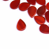 Carnelian Pear Flat Top Straight Side (FTSS) Both Side Polished AA Grade Size 10x14 MM 50 Pcs Weight 144 Cts