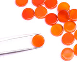 Carnelian Round Flat Top Straight Side (FTSS) Both Side Polished AA Grade Size 8 MM Lot Of 70 Pcs Weight 95 Cts