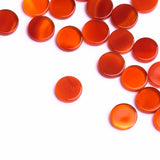 Carnelian Round Flat Top Straight Side (FTSS) Both Side Polished AA Grade Size 10 MM Lot Of 70 Pcs Weight 161 Cts