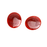 Carnelian Oval Carved Single Bevel Buff Top (SBBT) AAA Grade Both Side Polished Size 30x35 mm 5 Pcs Weight 114 Cts